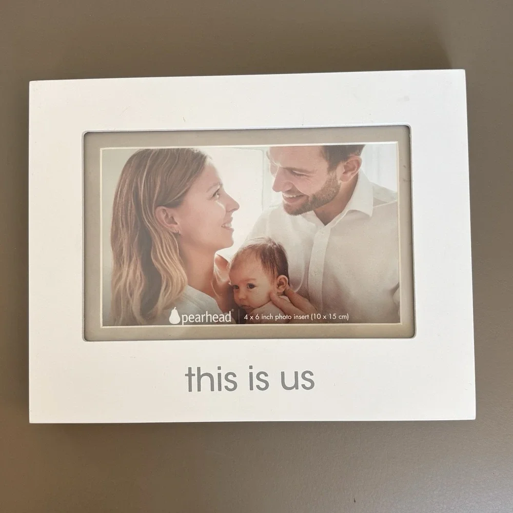 Pearhead Keepsake Picture Frame Fits‎ 4 x6 Photo White Wood This is Us